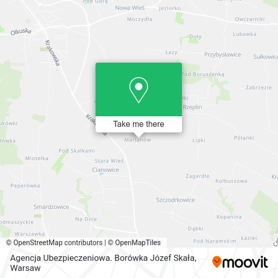 Agencja Ubezpieczeniowa. Borówka Józef Skała map