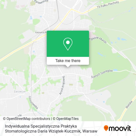 Indywidualna Specjalistyczna Praktyka Stomatologiczna Daria Wziątek-Kuczmik map