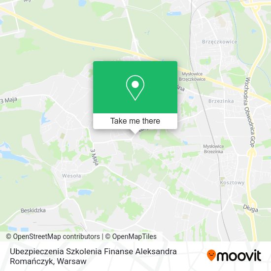 Ubezpieczenia Szkolenia Finanse Aleksandra Romańczyk map