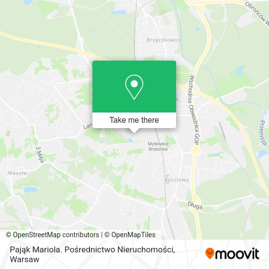 Pająk Mariola. Pośrednictwo Nieruchomości map