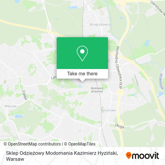 Sklep Odzieżowy Modomania Kazimierz Hyziński map