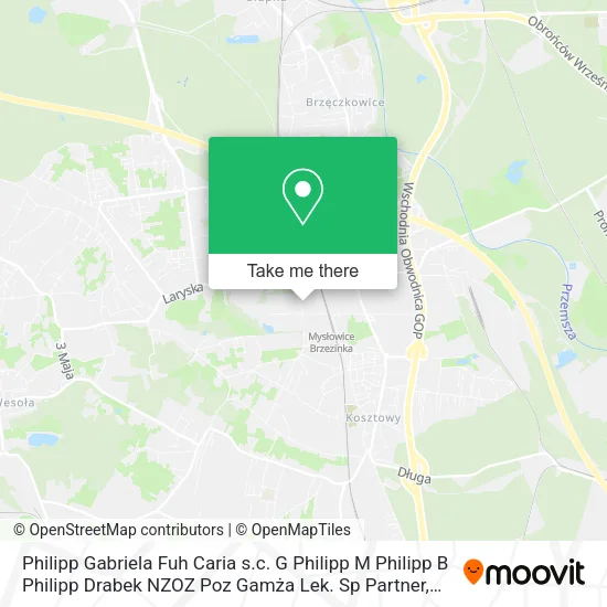 Карта Philipp Gabriela Fuh Caria s.c. G Philipp M Philipp B Philipp Drabek NZOZ Poz Gamża Lek. Sp Partner
