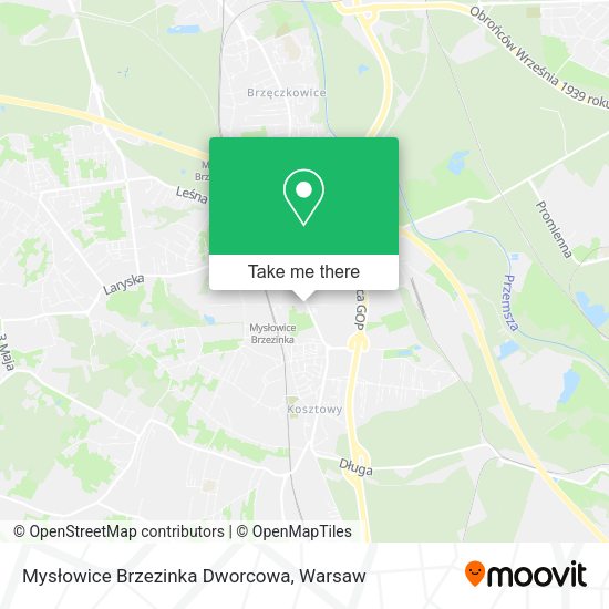 Mysłowice Brzezinka Dworcowa map