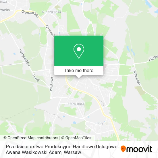 Przedsiebiorstwo Produkcyjno Handlowo Uslugowe Awana Wasikowski Adam map