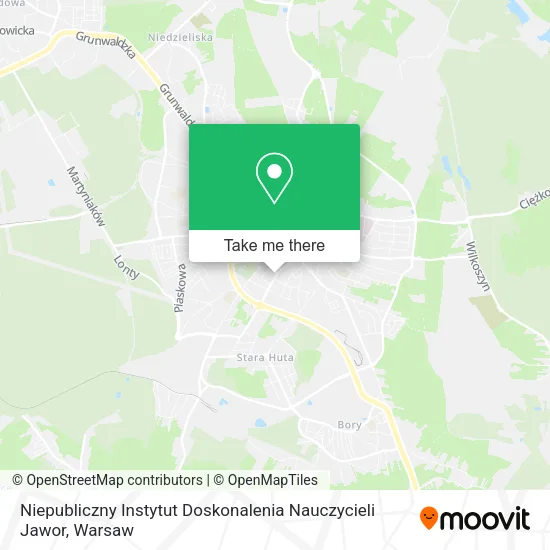 Карта Niepubliczny Instytut Doskonalenia Nauczycieli Jawor