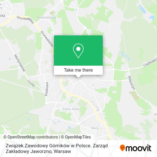 Związek Zawodowy Górników w Polsce. Zarząd Zakładowy Jaworzno map