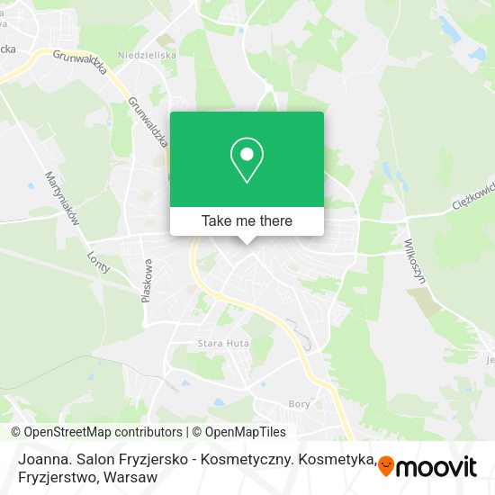 Карта Joanna. Salon Fryzjersko - Kosmetyczny. Kosmetyka, Fryzjerstwo