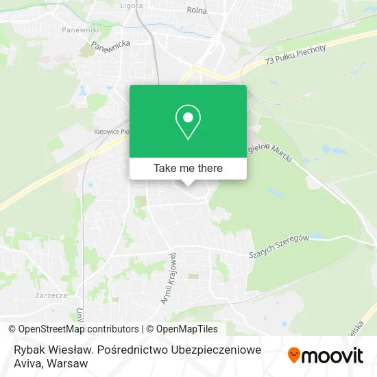 Карта Rybak Wiesław. Pośrednictwo Ubezpieczeniowe Aviva