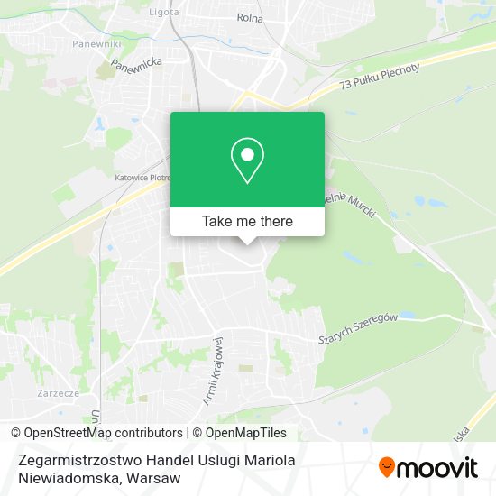 Zegarmistrzostwo Handel Uslugi Mariola Niewiadomska map