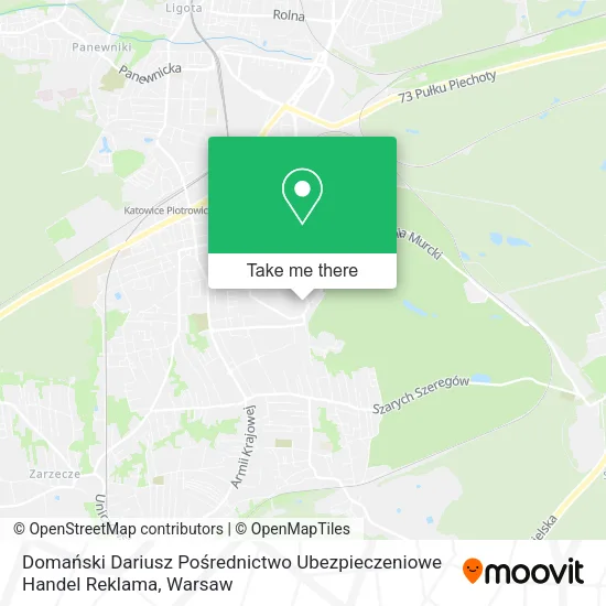 Карта Domański Dariusz Pośrednictwo Ubezpieczeniowe Handel Reklama