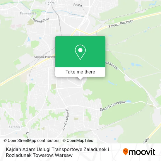 Карта Kajdan Adam Uslugi Transportowe Zaladunek i Rozladunek Towarow