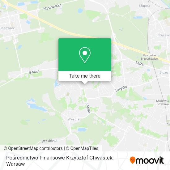 Pośrednictwo Finansowe Krzysztof Chwastek map