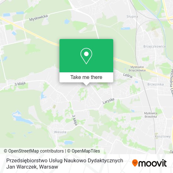 Przedsiębiorstwo Usług Naukowo Dydaktycznych Jan Warczek map