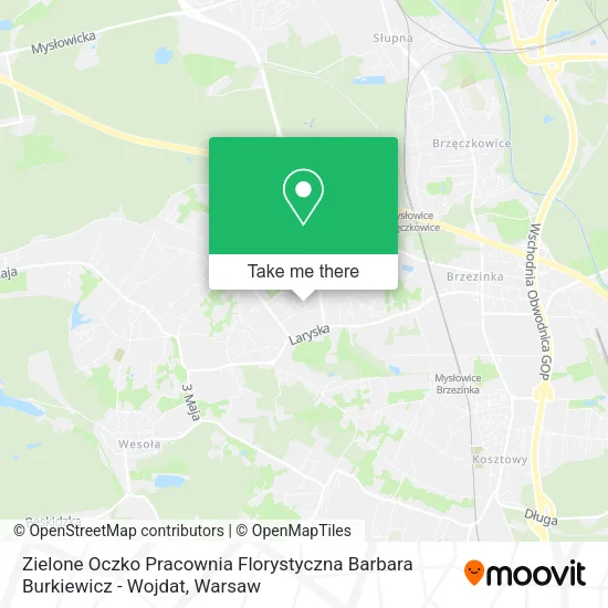 Карта Zielone Oczko Pracownia Florystyczna Barbara Burkiewicz - Wojdat