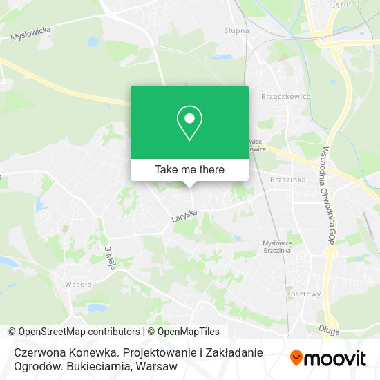 Czerwona Konewka. Projektowanie i Zakładanie Ogrodów. Bukieciarnia map