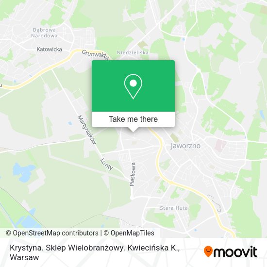 Krystyna. Sklep Wielobranżowy. Kwiecińska K. map