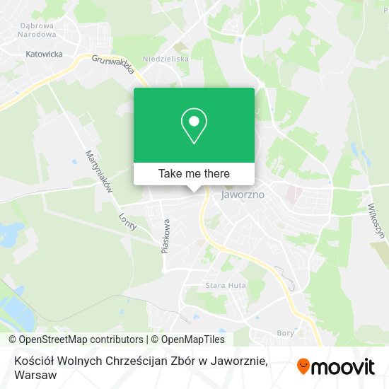 Kościół Wolnych Chrześcijan Zbór w Jaworznie map