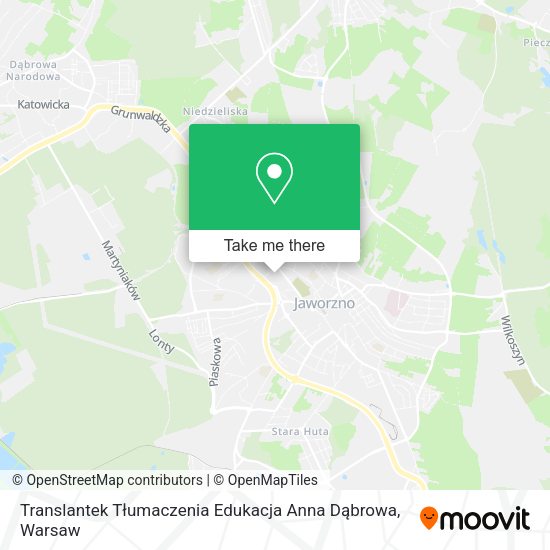 Translantek Tłumaczenia Edukacja Anna Dąbrowa map