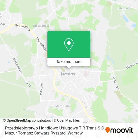 Карта Przedsiebiorstwo Handlowo Uslugowe T R Trans S C Mazur Tomasz Stawarz Ryszard