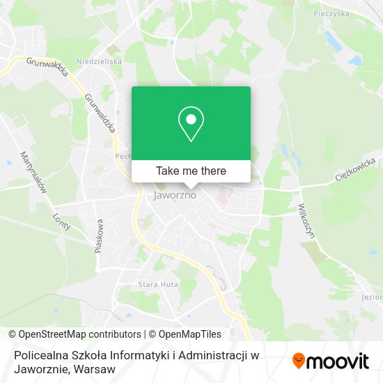 Policealna Szkoła Informatyki i Administracji w Jaworznie map