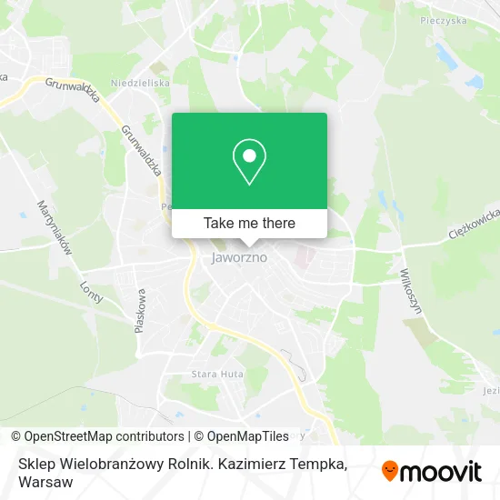Карта Sklep Wielobranżowy Rolnik. Kazimierz Tempka