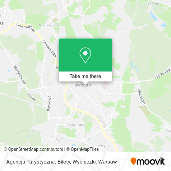 Карта Agencja Turystyczna. Bilety, Wycieczki
