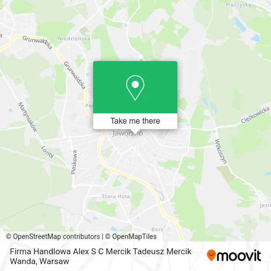 Карта Firma Handlowa Alex S C Mercik Tadeusz Mercik Wanda