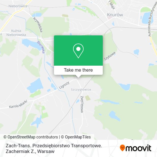 Карта Zach-Trans. Przedsiębiorstwo Transportowe. Zacherniak Z.