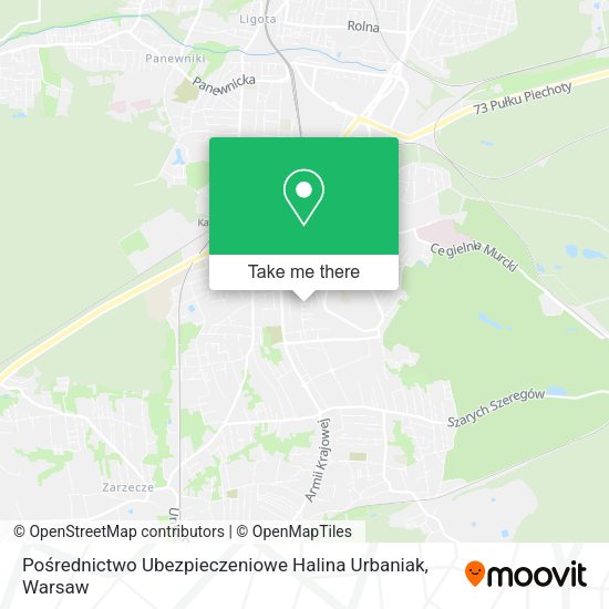 Карта Pośrednictwo Ubezpieczeniowe Halina Urbaniak