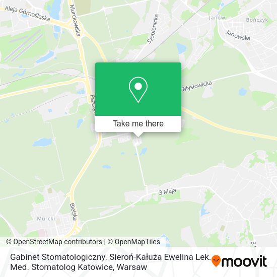 Gabinet Stomatologiczny. Sieroń-Kałuża Ewelina Lek. Med. Stomatolog Katowice map