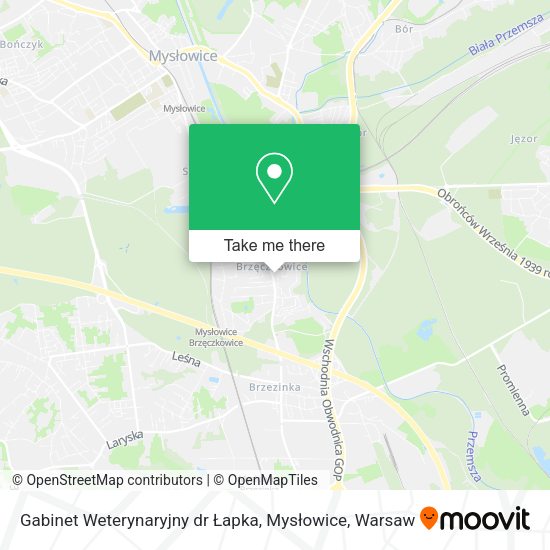 Gabinet Weterynaryjny dr Łapka, Mysłowice map