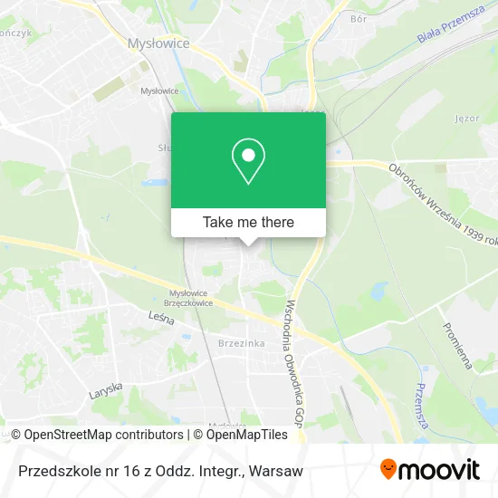 Карта Przedszkole nr 16 z Oddz. Integr.