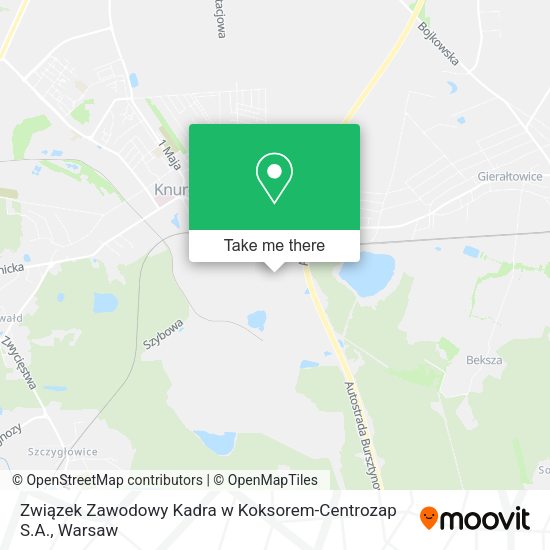 Карта Związek Zawodowy Kadra w Koksorem-Centrozap S.A.