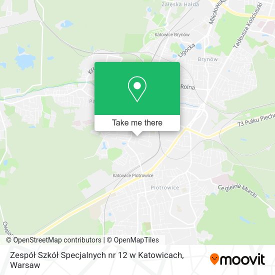 Zespół Szkół Specjalnych nr 12 w Katowicach map