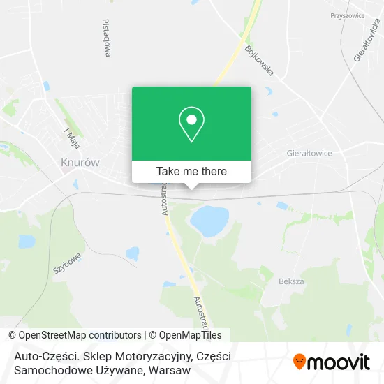 Карта Auto-Części. Sklep Motoryzacyjny, Części Samochodowe Używane