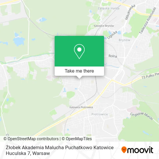 Карта Żłobek Akademia Malucha Puchatkowo Katowice Huculska 7