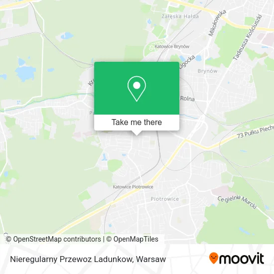 Карта Nieregularny Przewoz Ladunkow