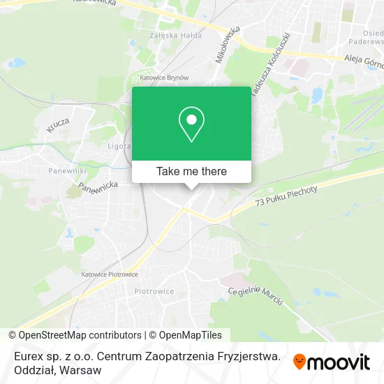 Карта Eurex sp. z o.o. Centrum Zaopatrzenia Fryzjerstwa. Oddział