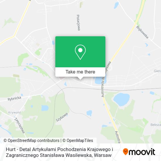 Hurt - Detal Artykułami Pochodzenia Krajowego i Zagranicznego Stanisława Wasilewska map