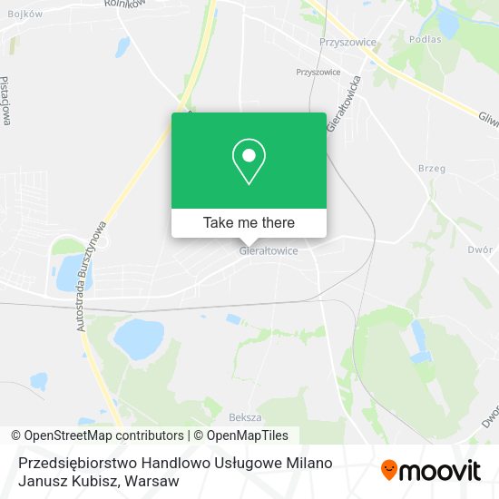 Przedsiębiorstwo Handlowo Usługowe Milano Janusz Kubisz map