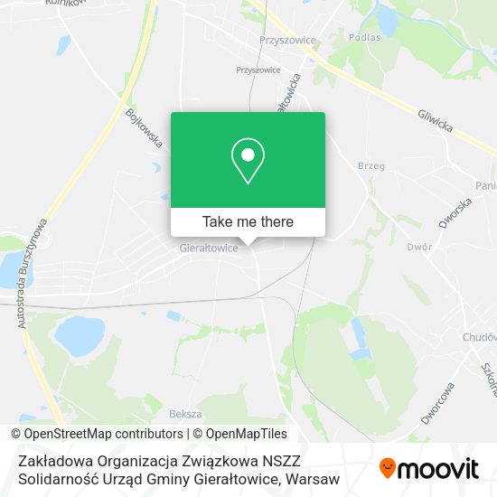 Zakładowa Organizacja Związkowa NSZZ Solidarność Urząd Gminy Gierałtowice map