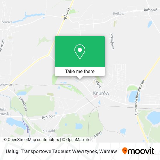 Usługi Transportowe Tadeusz Wawrzynek map