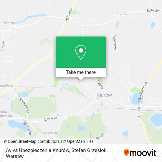 Aviva Ubezpieczenia Knurów, Stefan Grzesiok map