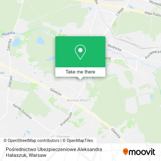 Pośrednictwo Ubezpieczeniowe Aleksandra Hałaszuk map