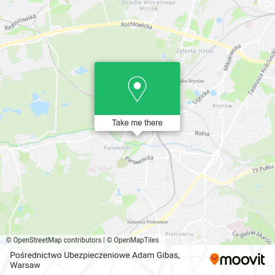 Карта Pośrednictwo Ubezpieczeniowe Adam Gibas