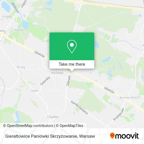 Gierałtowice Paniówki Skrzyżowanie map