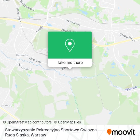 Stowarzyszenie Rekreacyjno Sportowe Gwiazda Ruda Slaska map