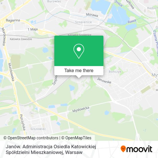 Janów. Administracja Osiedla Katowickiej Spółdzielni Mieszkaniowej map