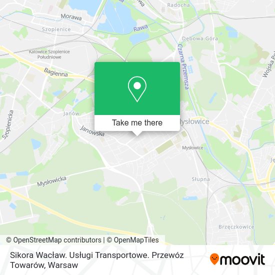 Sikora Wacław. Usługi Transportowe. Przewóz Towarów map