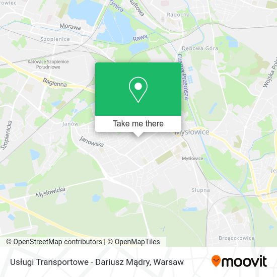 Usługi Transportowe - Dariusz Mądry map